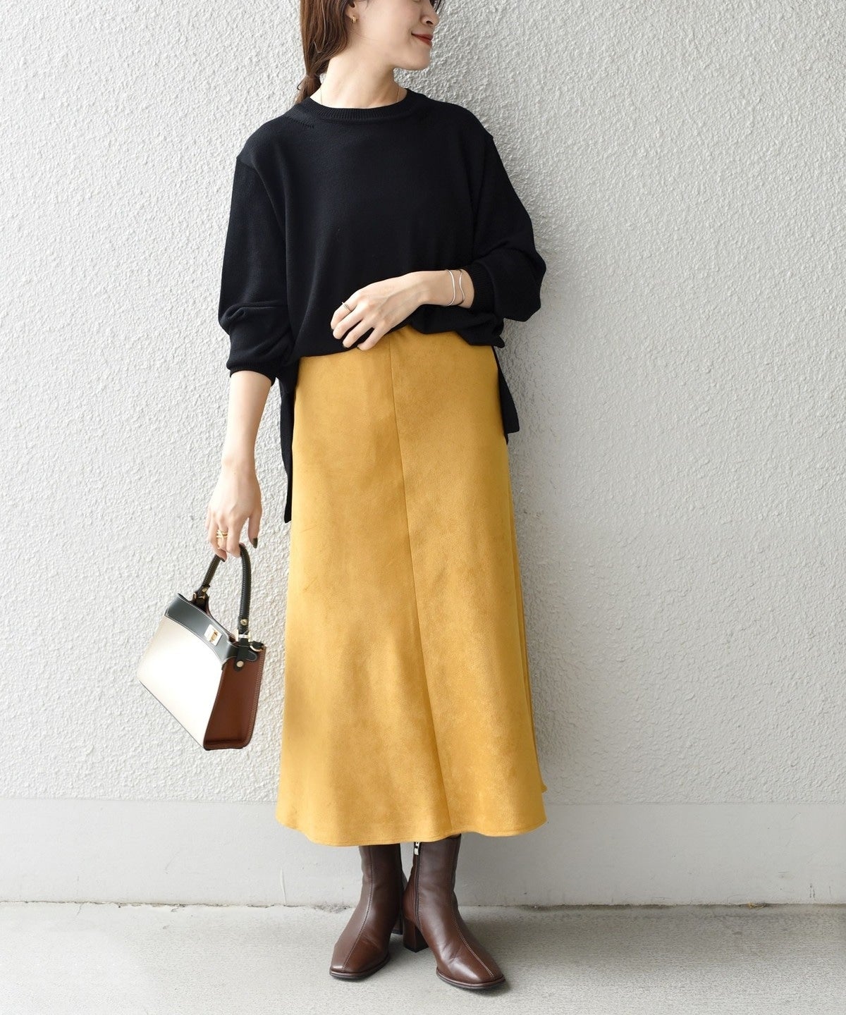 〈手洗い可能〉ウォッシャブルクルーネックニット