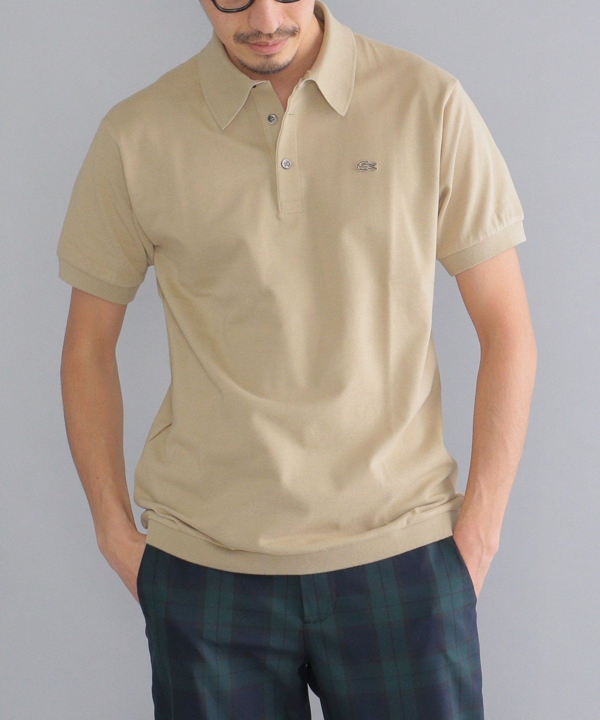 【SHIPS別注】LACOSTE: クラシック ニットリブ ポロシャツ