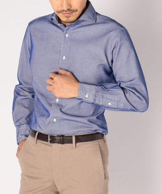 SD: ウォッシュド ワッフル ソリッド シャツ(ネイビー)