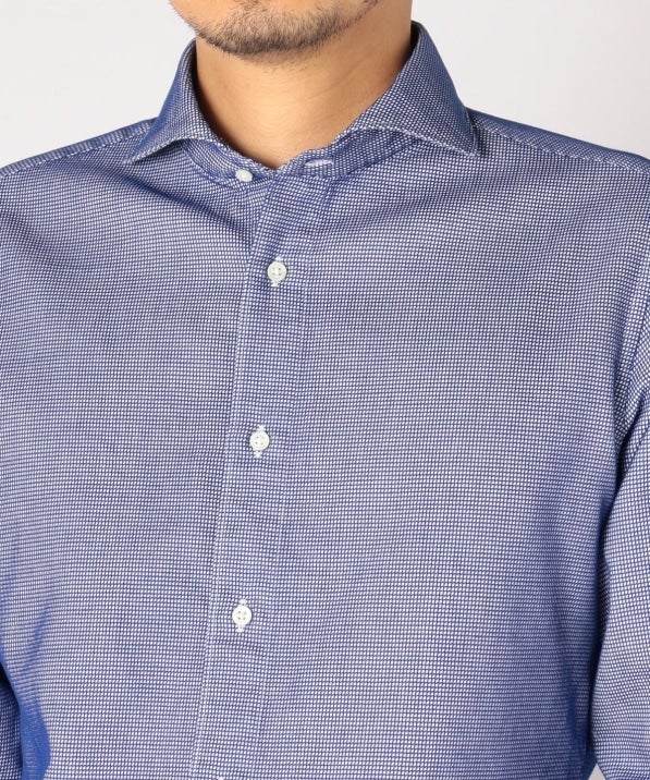 SD: ウォッシュド ワッフル ソリッド シャツ(ネイビー)