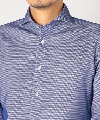 SD: ウォッシュド ワッフル ソリッド シャツ(ネイビー)