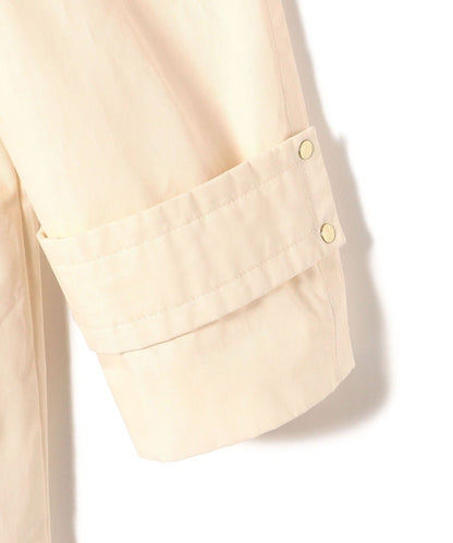 〈撥水加工/手洗い可能〉綿 ナイロン ギャバ ノーカラー ミディ コート 24SS