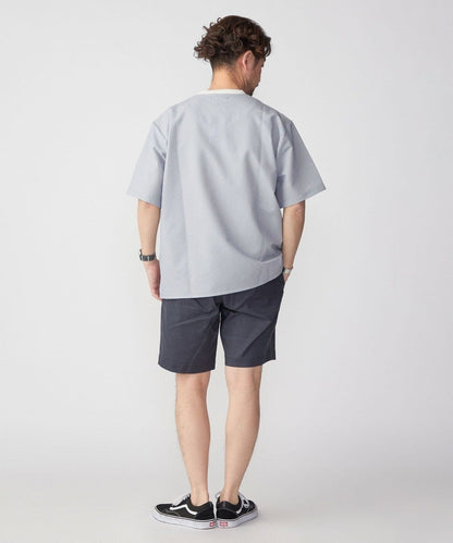 SHIPS: COOLMAX(R) シアサッカー ストライプ クルーネック Tシャツ