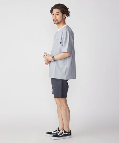 SHIPS: COOLMAX(R) シアサッカー ストライプ クルーネック Tシャツ