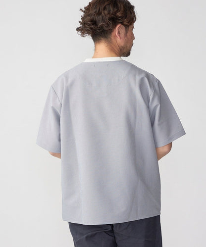 SHIPS: COOLMAX(R) シアサッカー ストライプ クルーネック Tシャツ