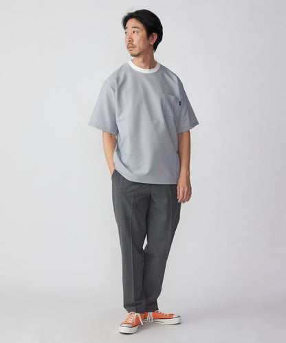 SHIPS: COOLMAX(R) シアサッカー ストライプ クルーネック Tシャツ