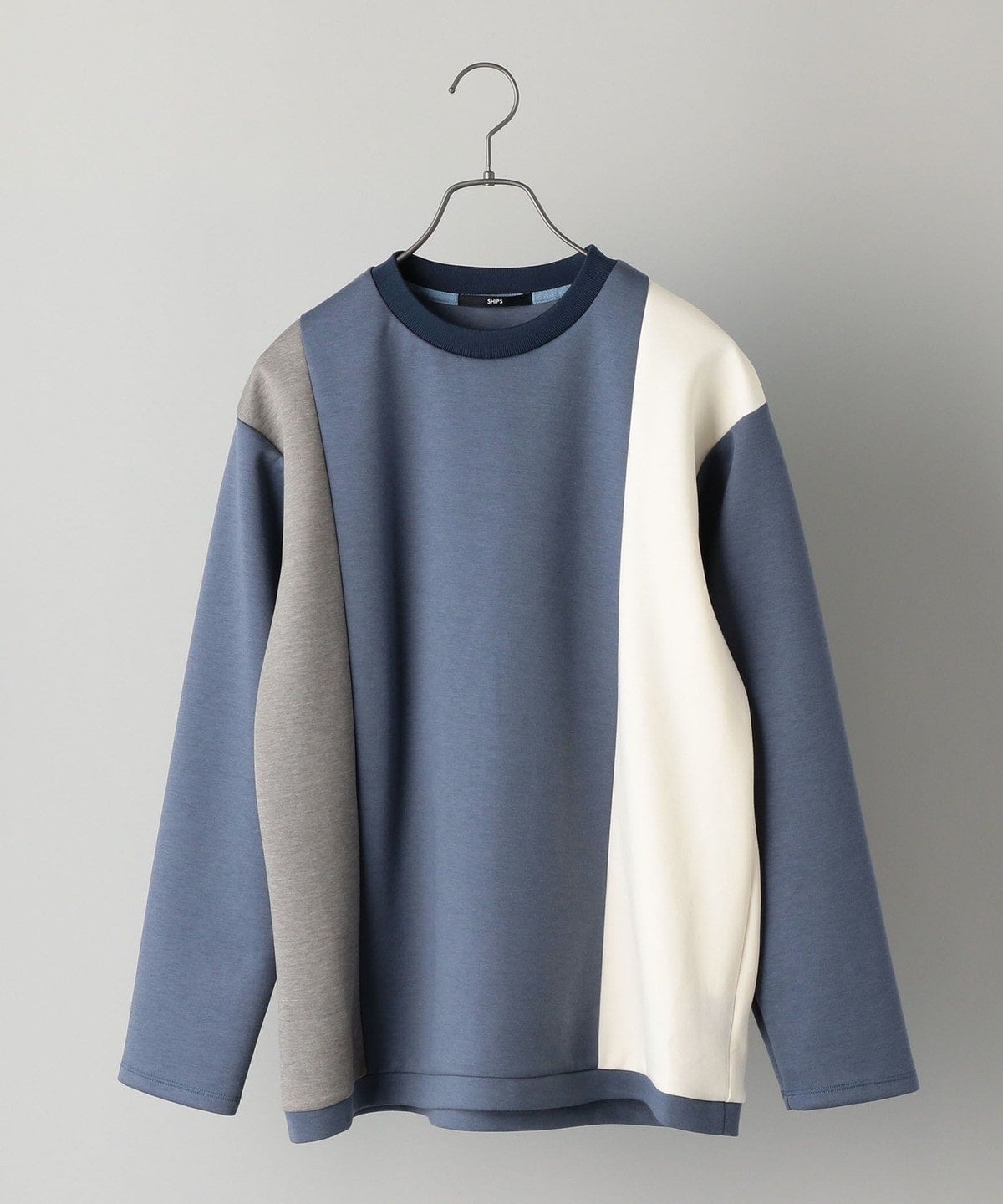 SHIPS: パネル アシンメトリー ポンチ ロングスリーブ カットソー (ロンT) 21SS
