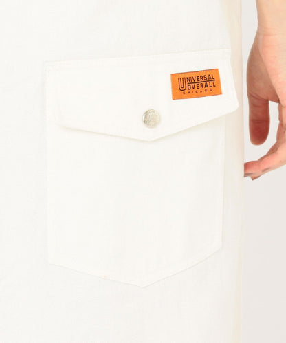 【SHIPS別注】UNIVERSAL OVERALL: Vネックジャンパースカートwhite