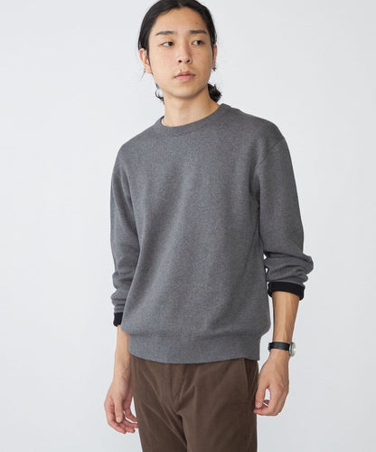 SHIPS:〈手洗い可能〉コットン カシミヤ 単色 クルーネック ニット