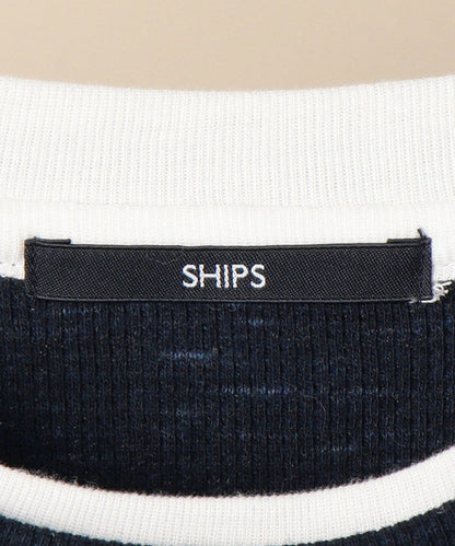 SHIPS: ワッフル フェイクレイヤード クルーネック ロングスリーブ Tシャツ (ロンT)