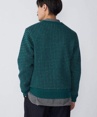 SHIPS: ジャカード バーズアイ クルーネック ニット