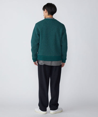 SHIPS: ジャカード バーズアイ クルーネック ニット