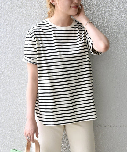 SHIPS any: ラウンドヘム ハーフスリーブ TEE2〈吸水速乾〉