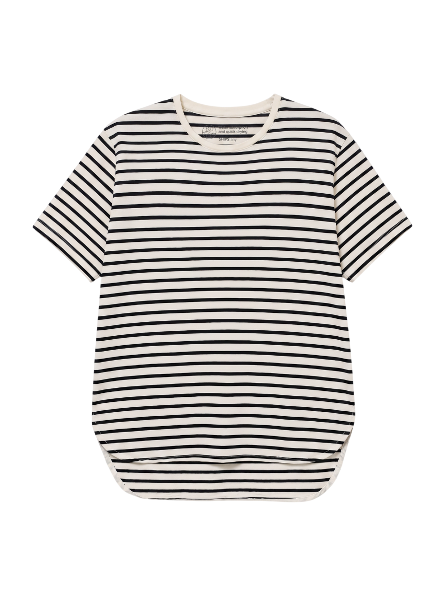 SHIPS any: ラウンドヘム ハーフスリーブ TEE2〈吸水速乾〉