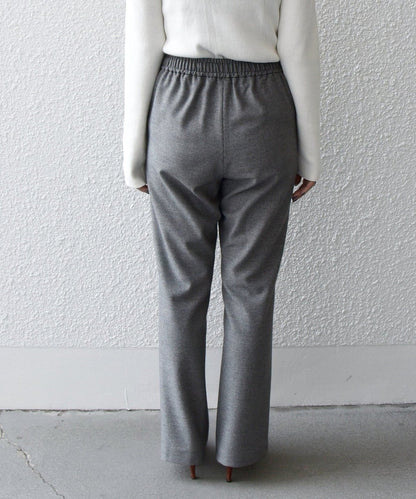 SHIPS any:〈ウォッシャブル〉ピンタック セミフレア イージー チェック フルレングス パンツ