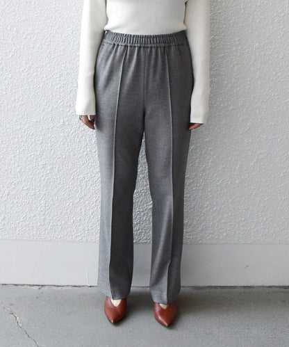 SHIPS any:〈ウォッシャブル〉ピンタック セミフレア イージー チェック フルレングス パンツ