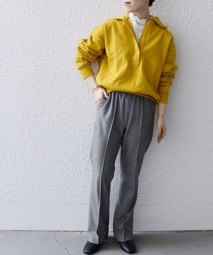 SHIPS any:〈ウォッシャブル〉ピンタック セミフレア イージー チェック フルレングス パンツ