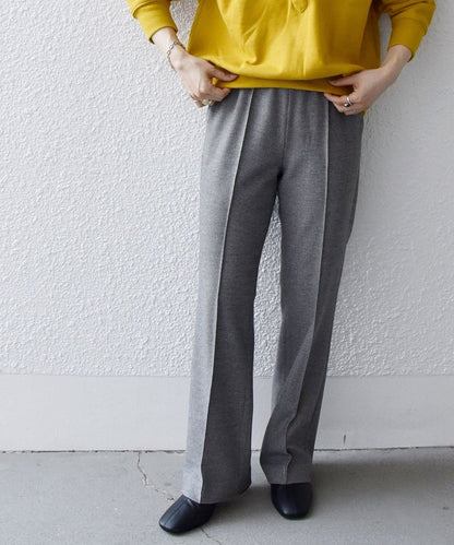 SHIPS any:〈ウォッシャブル〉ピンタック セミフレア イージー チェック フルレングス パンツ