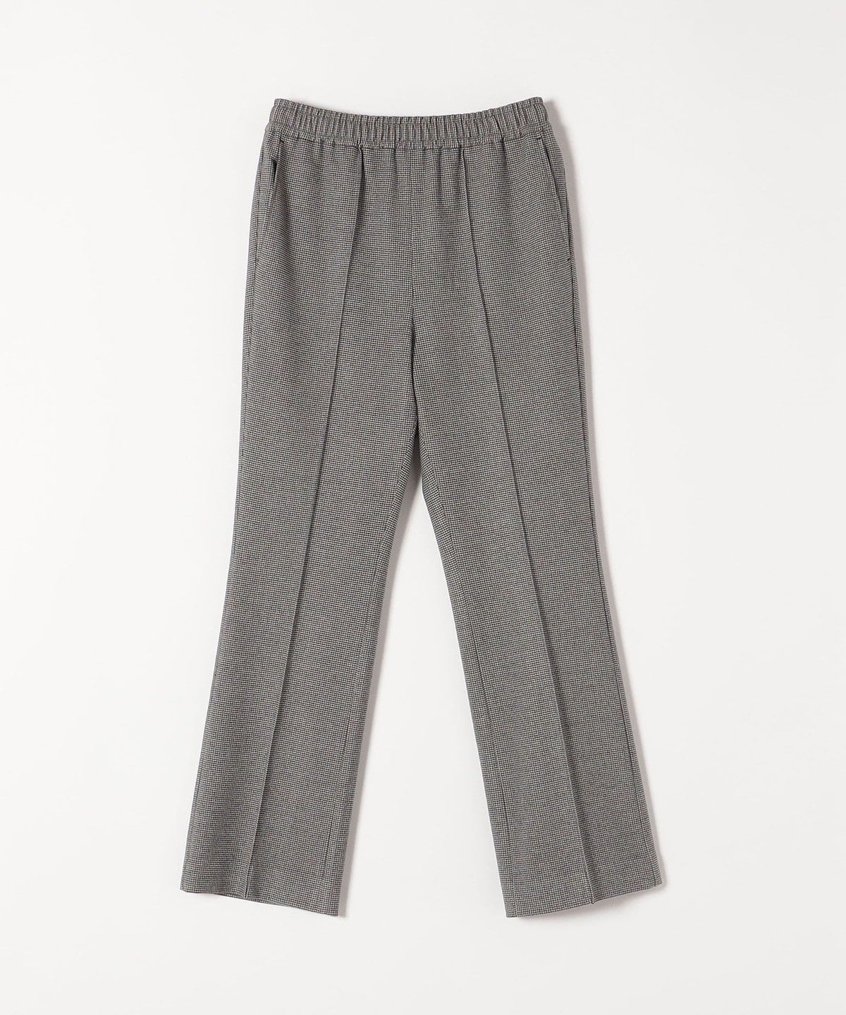 SHIPS any:〈ウォッシャブル〉ピンタック セミフレア イージー チェック フルレングス パンツ