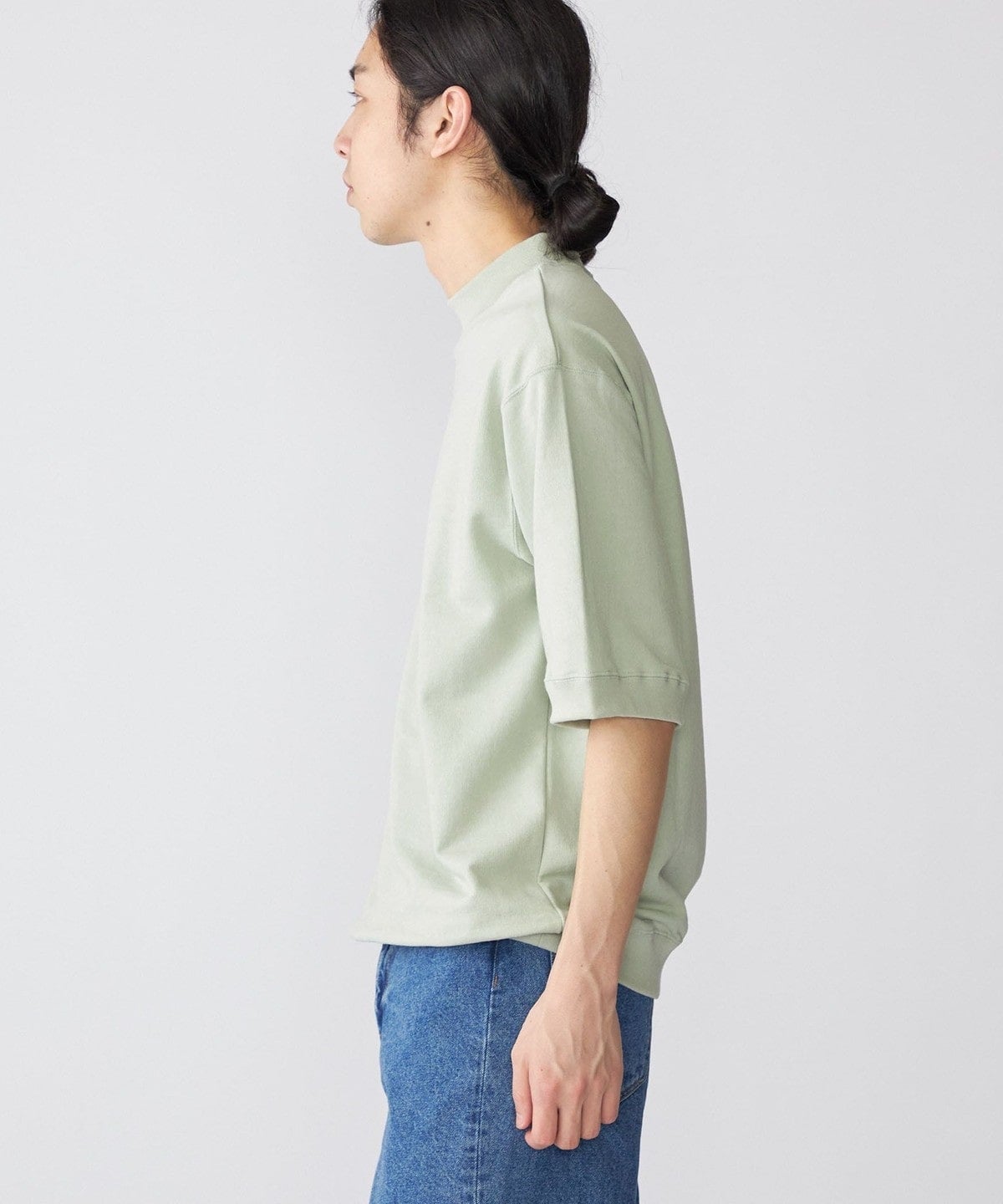 【SHIPS別注】THYARD: スーピマコットン インレー モックネック Tシャツ