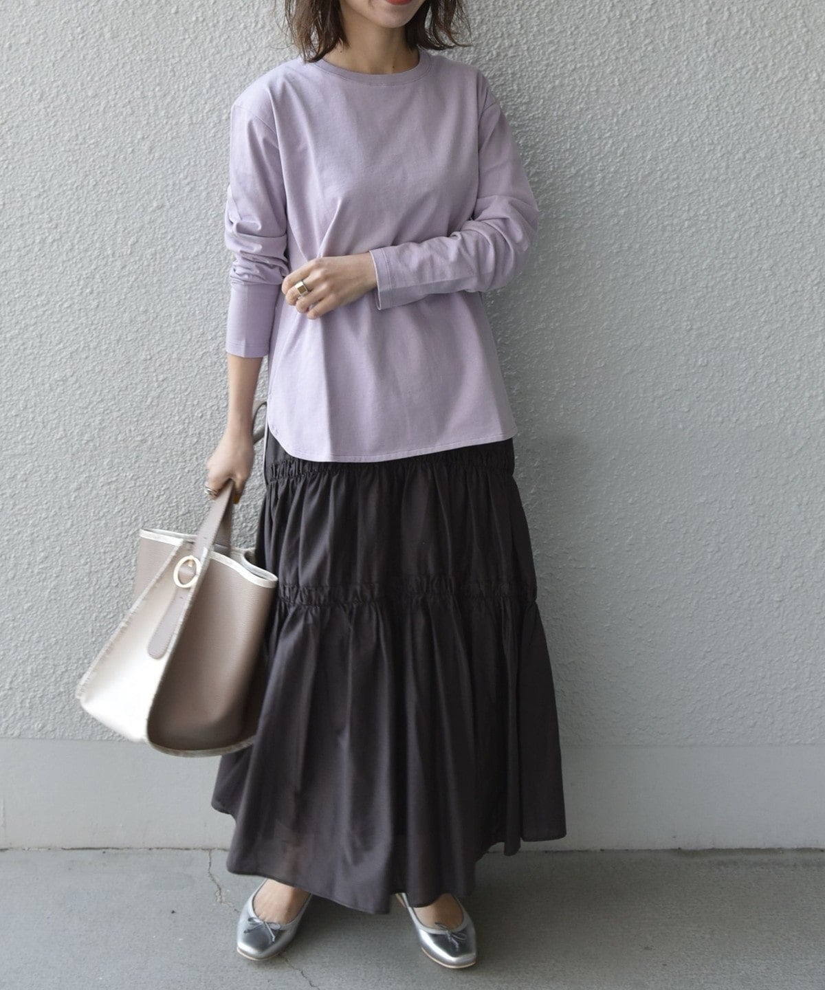 SHIPS any: 〈吸水速乾〉ラウンドヘム ロングスリーブ TEE2