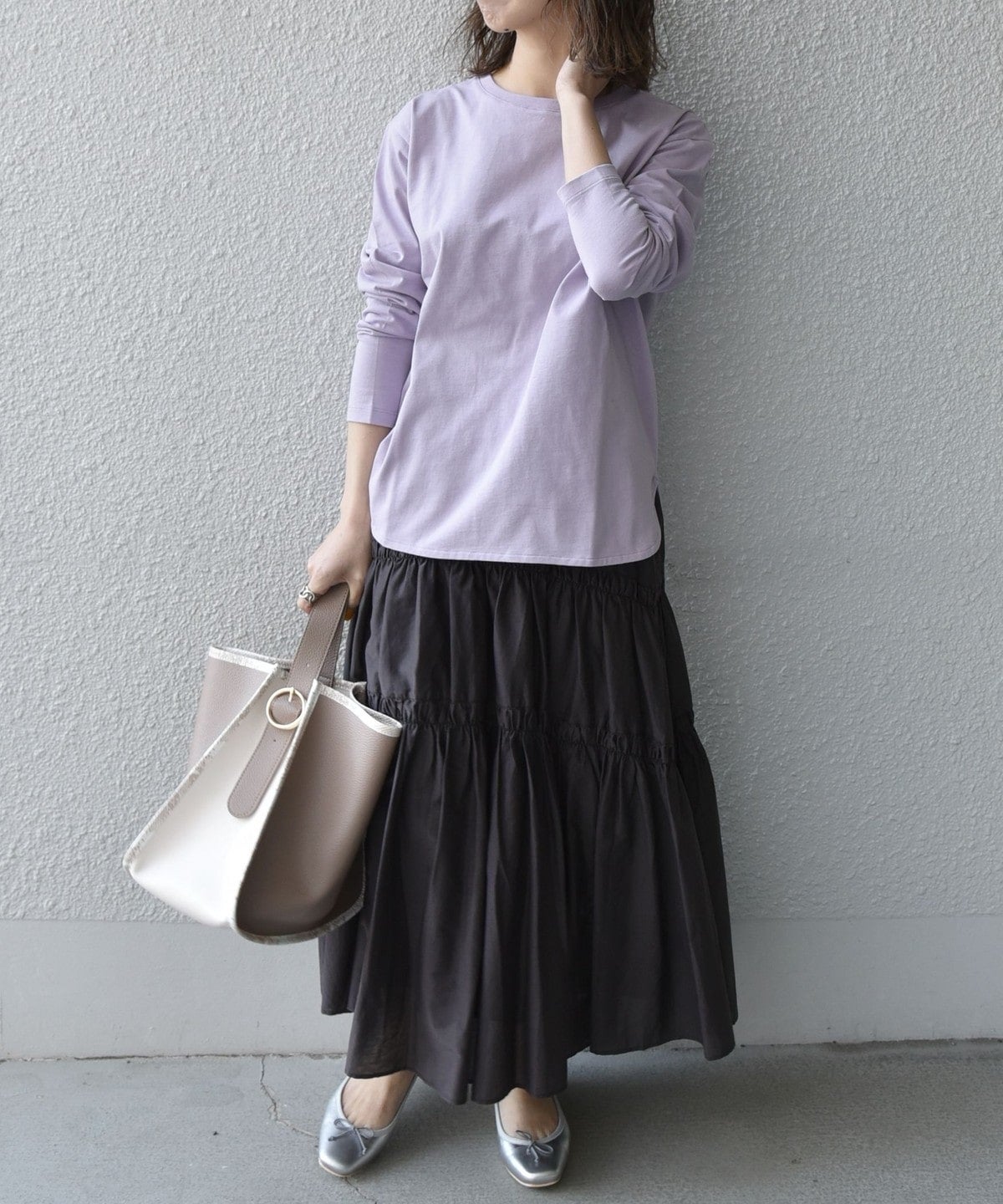 SHIPS any: 〈吸水速乾〉ラウンドヘム ロングスリーブ TEE2