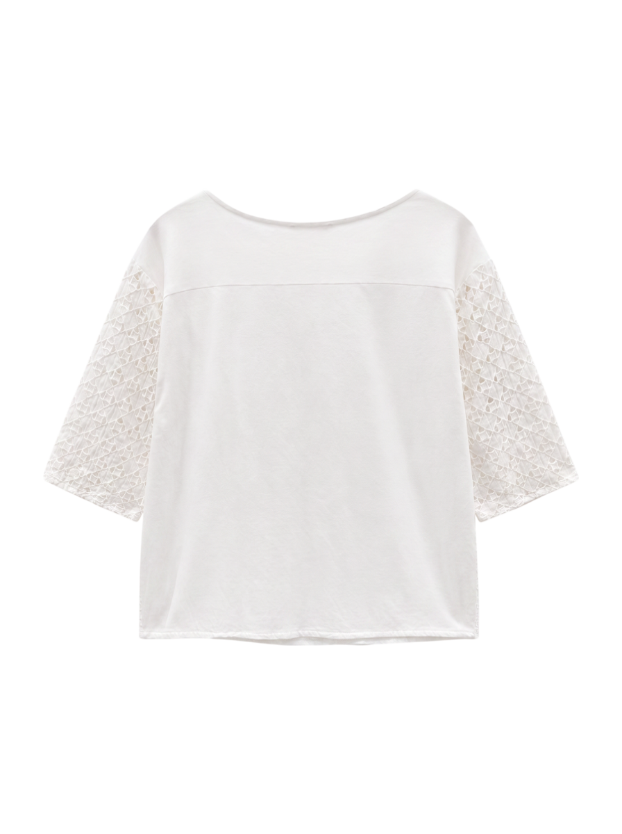 LACE COMBI T-BLOUSE