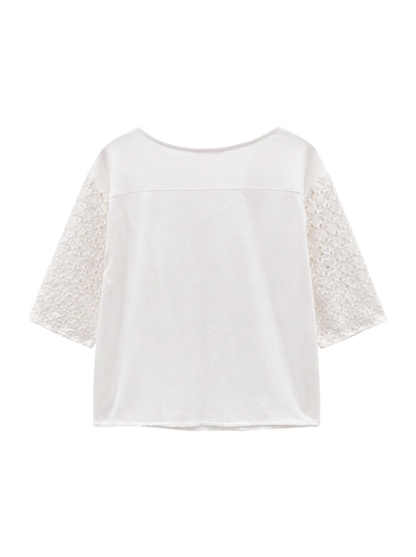 LACE COMBI T-BLOUSE