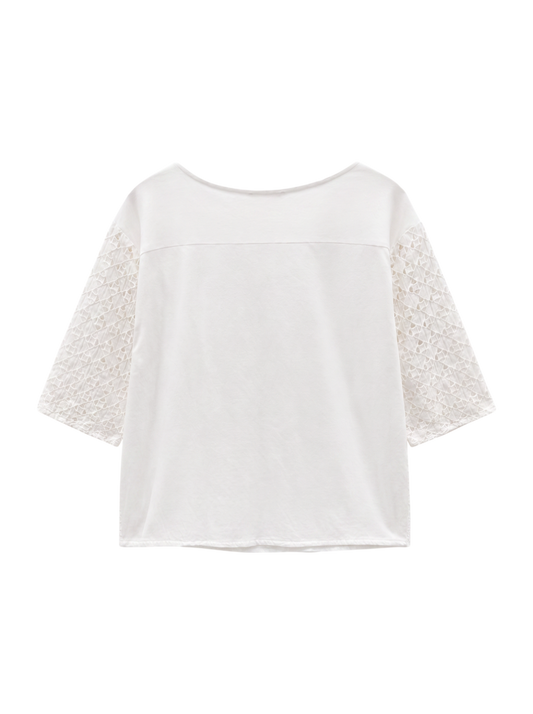 LACE COMBI T-BLOUSE