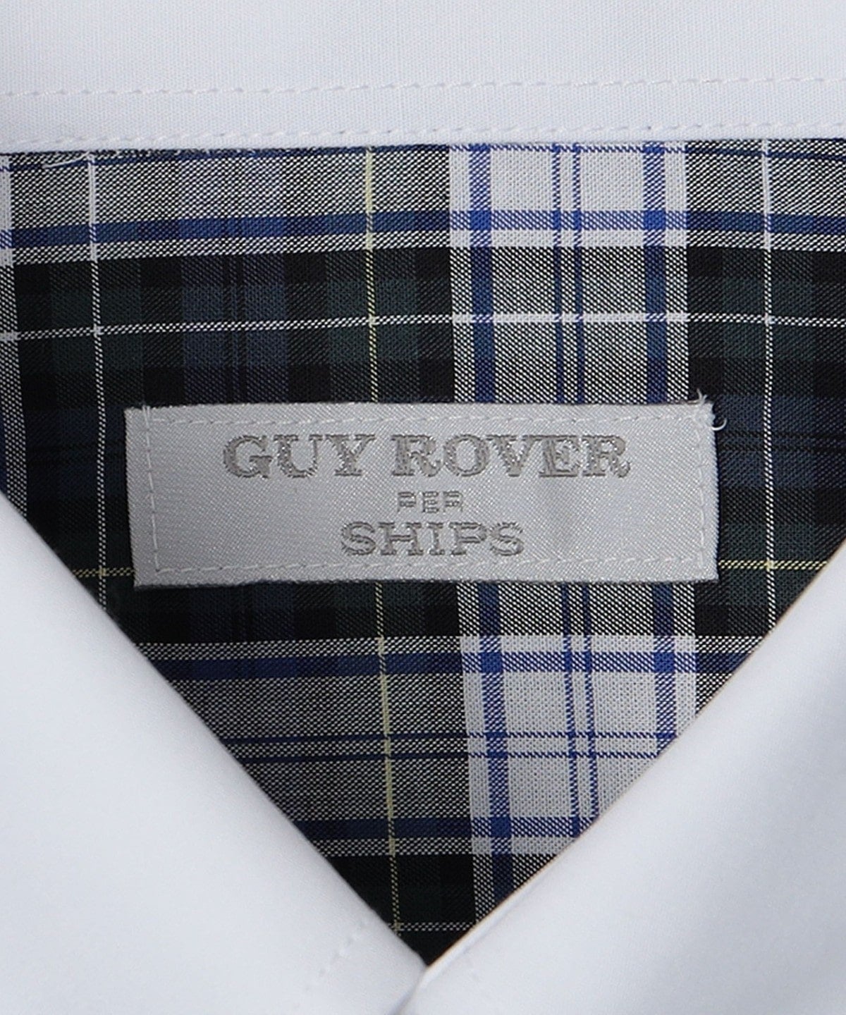 GUY ROVER: コットン タータンチェック タブカラー クレリック シャツ