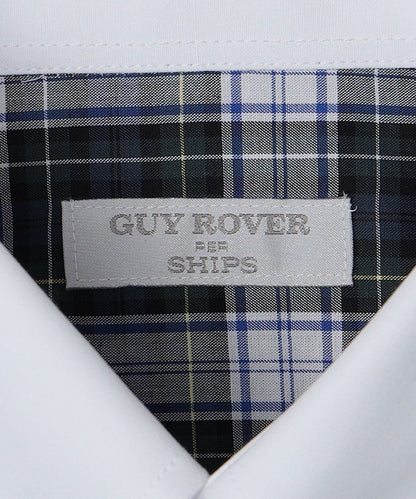 GUY ROVER: コットン タータンチェック タブカラー クレリック シャツ