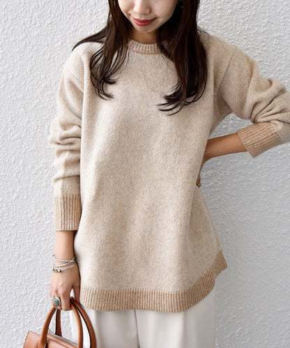 SHIPS any: ジャカード ヘム ニット プルオーバー