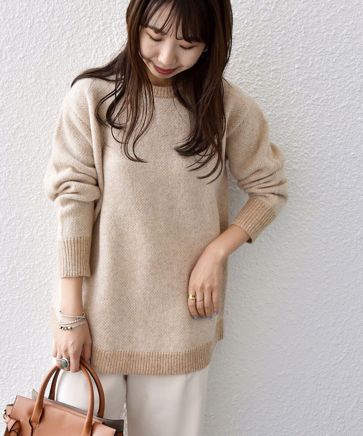 SHIPS any: ジャカード ヘム ニット プルオーバー