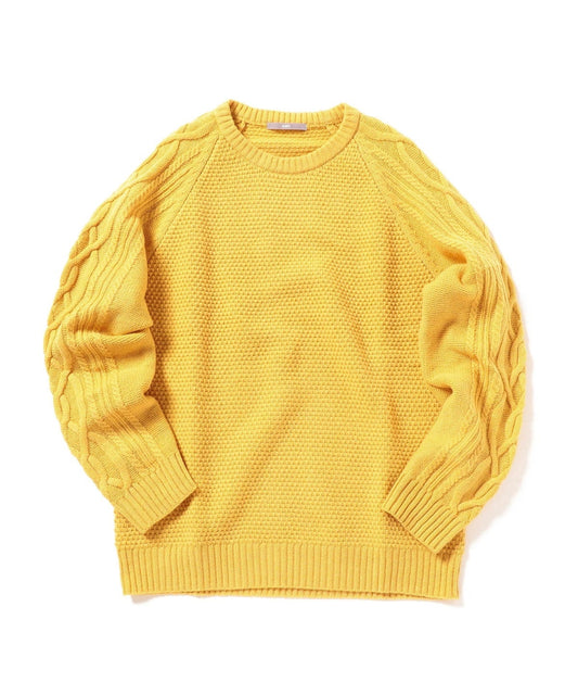 SU: ケーブル/MOSS STITCH クルーネック ニット