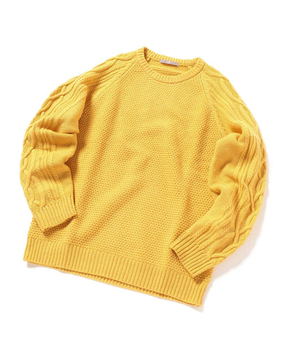SU: ケーブル/MOSS STITCH クルーネック ニット