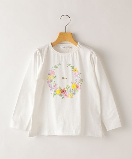 SHIPS KIDS:フラワー フリル 長袖 TEE(100〜130cm)