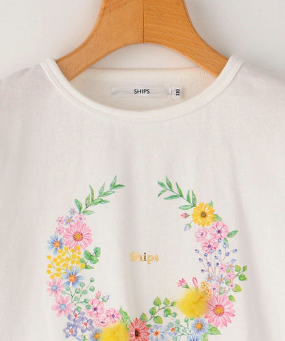SHIPS KIDS:フラワー フリル 長袖 TEE(100〜130cm)