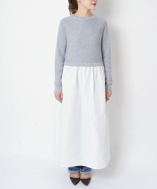 【WEB限定】〈手洗い可能〉ドッキングニットワンピース