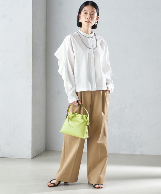 〈手洗い可能〉近江晒 タイプライター ラッフル ブラウス 24SS