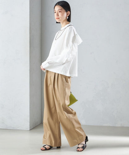 〈手洗い可能〉近江晒 タイプライター ラッフル ブラウス 24SS