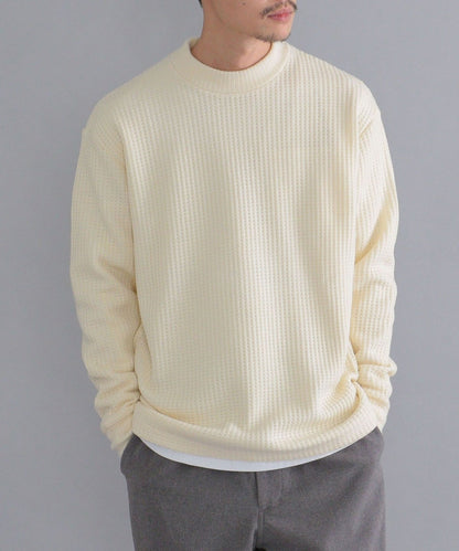 SHIPS: ワッフル モックネック プルオーバー