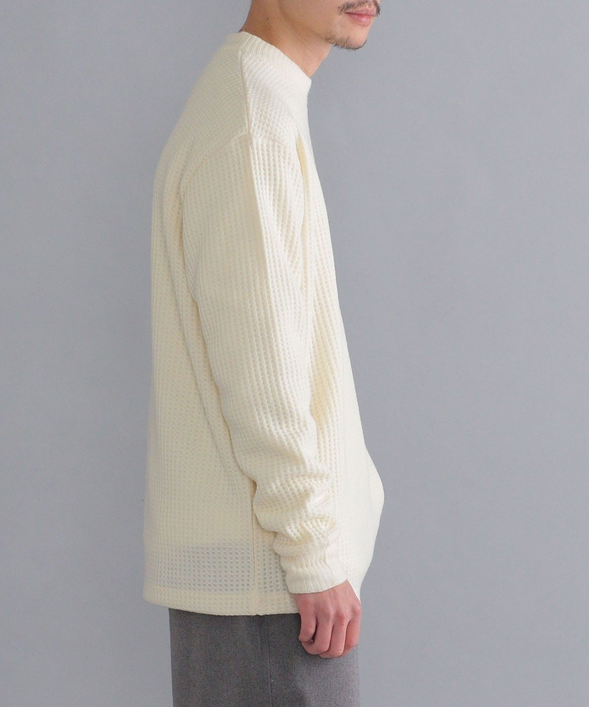 SHIPS: ワッフル モックネック プルオーバー