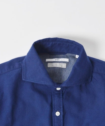 SHIPS: ペルヴィアン ピマ セミワイドカラー ソリッド ネルシャツ