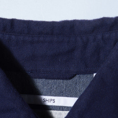 SHIPS: ペルヴィアン ピマ セミワイドカラー ソリッド ネルシャツ