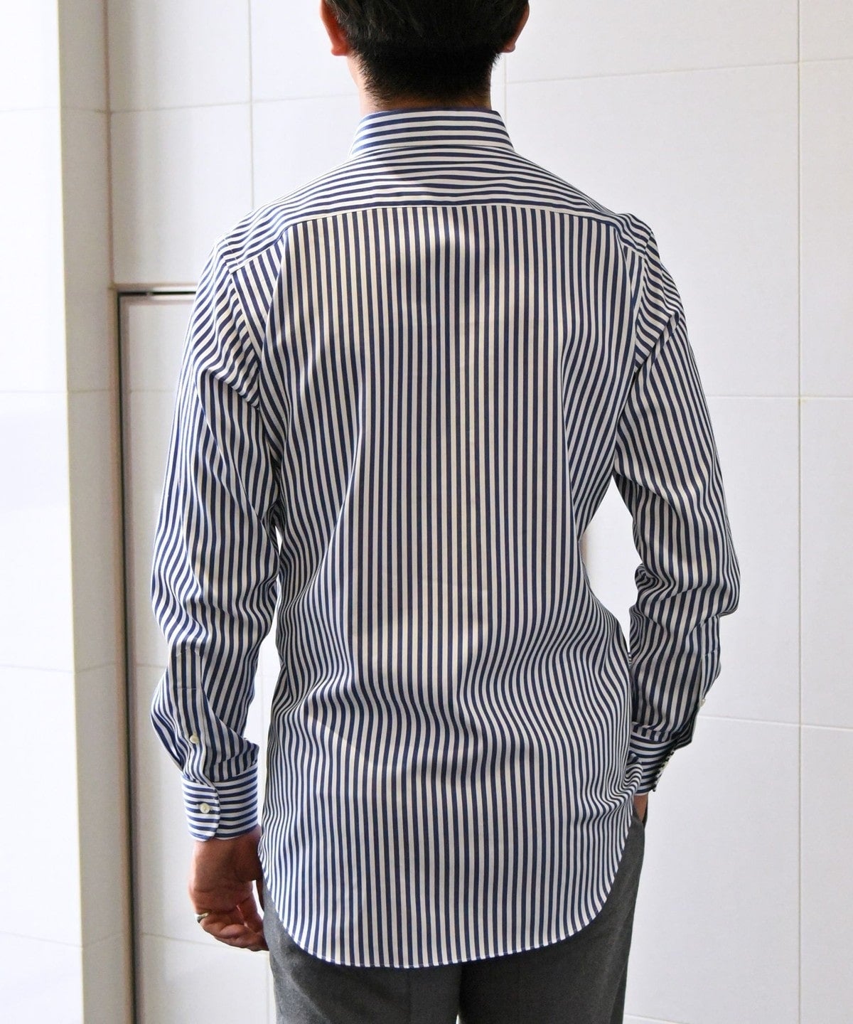 SHIPS: イージーアイロン ロングストライプ イタリアンボタンダウン シャツ