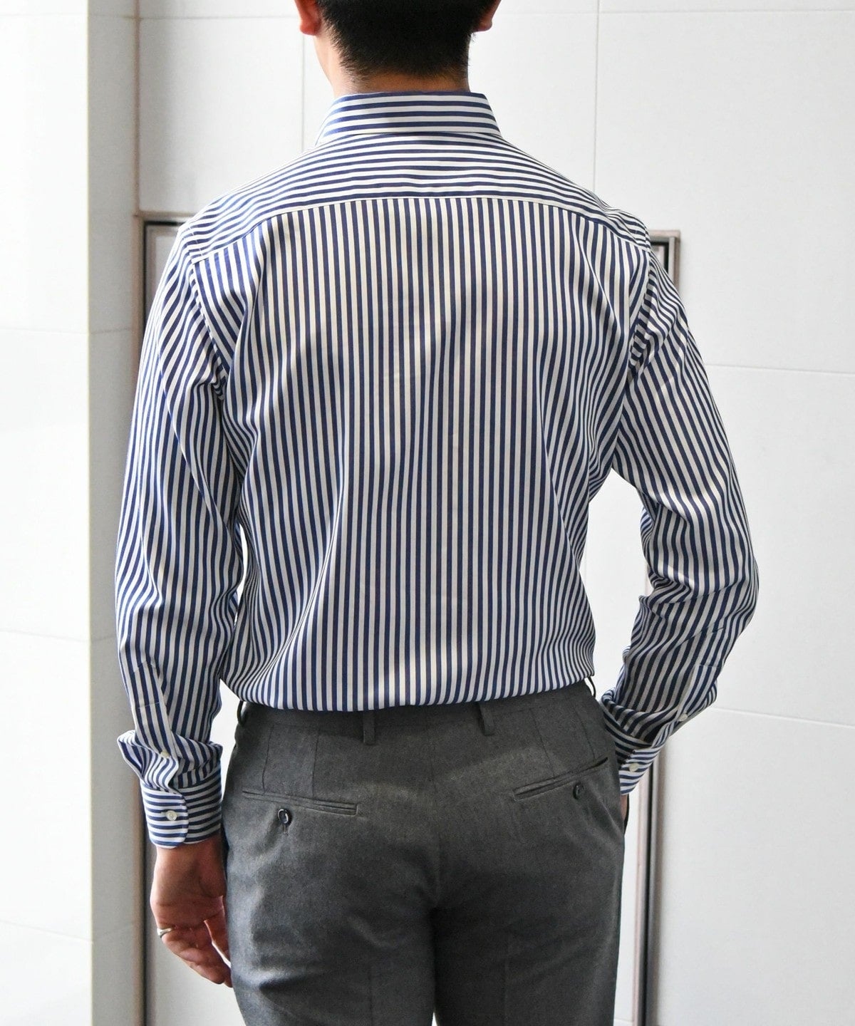 SHIPS: イージーアイロン ロングストライプ イタリアンボタンダウン シャツ