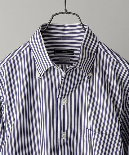SHIPS: イージーアイロン ロングストライプ イタリアンボタンダウン シャツ