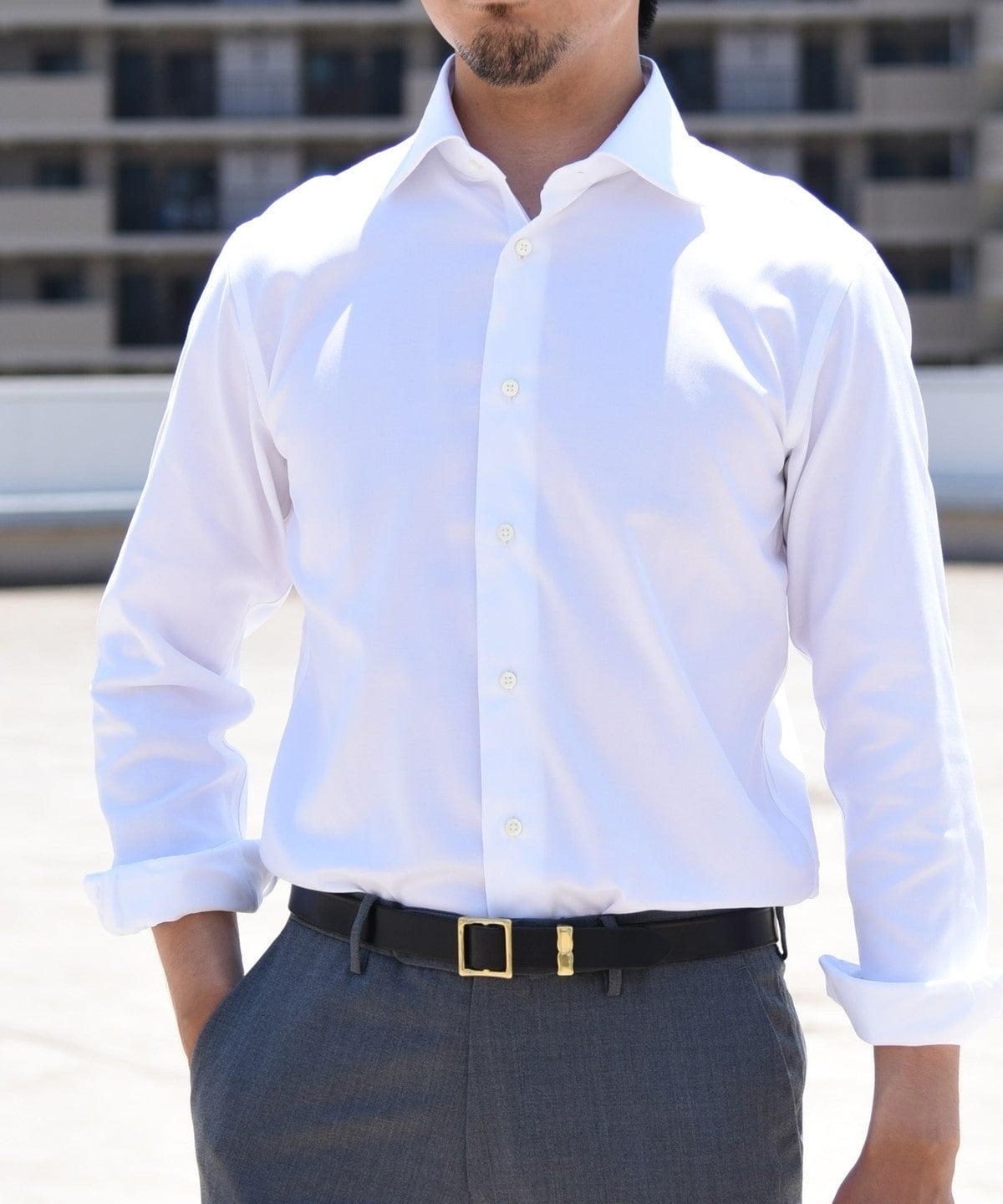 SHIPS: 【イージーアイロン】 オックスフォード ソリッド ワイドカラー シャツ