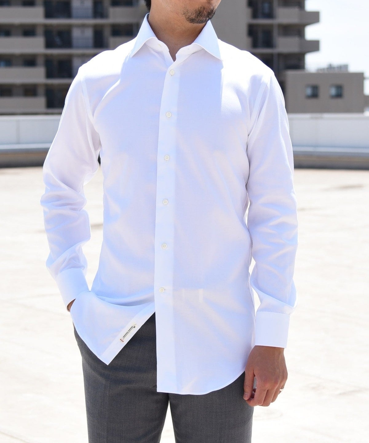 SHIPS: 【イージーアイロン】 オックスフォード ソリッド ワイドカラー シャツ