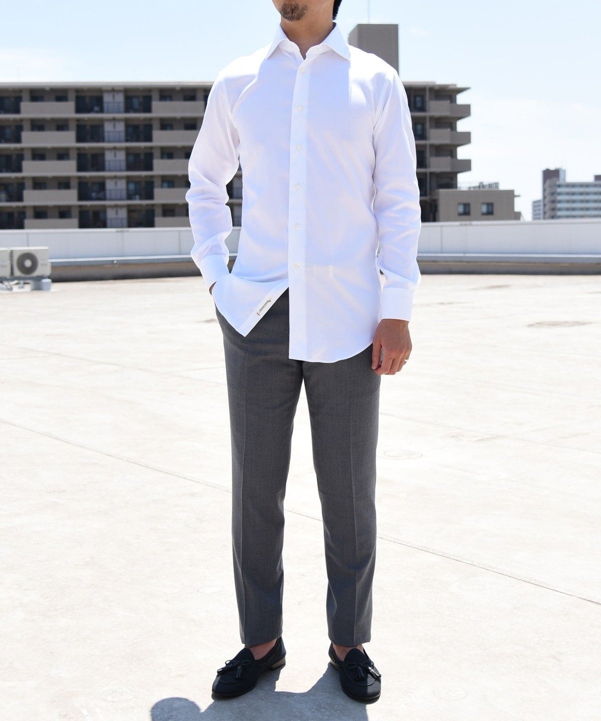 SHIPS: 【イージーアイロン】 オックスフォード ソリッド ワイドカラー シャツ